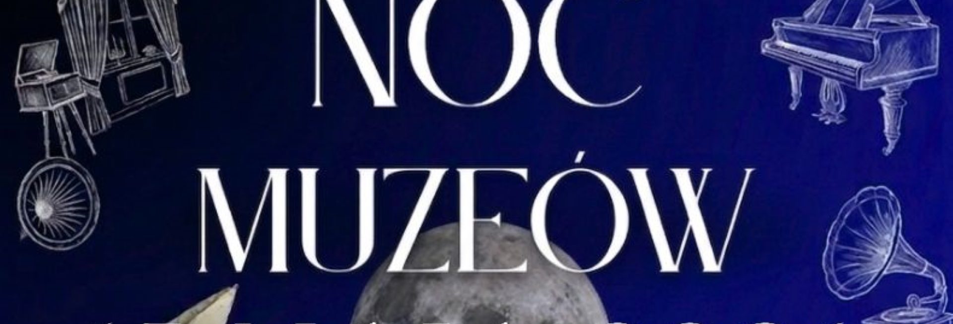 Plakat zapraszający w piątek 15 maja 2026 r. do Barczewa na Noc Muzeów Barczewo 2026. 