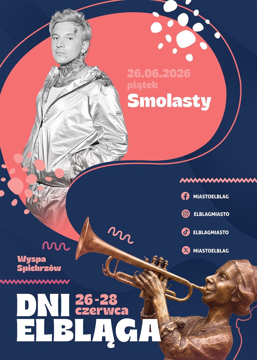 Plakat zapraszający w dniach 26-28 czerwca 2026 r. do Elbląga na cykliczną imprezę Dni Elbląga 2026.