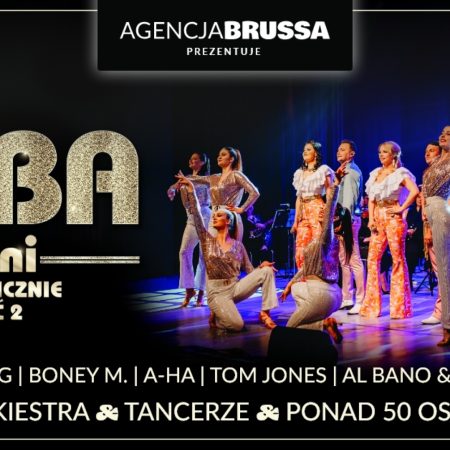 Plakat zapraszający w środę 15 lipca 2026 r. do Mrągowa na koncert ABBA I INNI Symfonicznie II Mrągowo 2026.  
