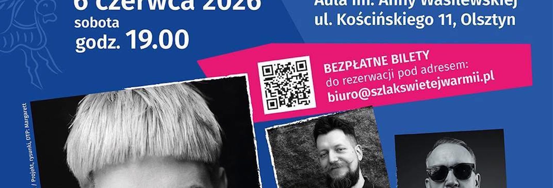 Plakat zapraszający w sobotę 6 czerwca 2026 r. do Olsztyna na Koncert „Warmia. Zobacz. Usłysz. Poczuj.” Olsztyn 2026. 