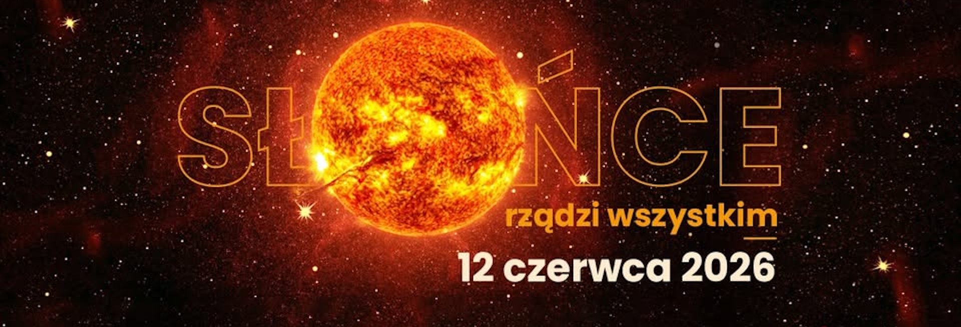 Plakat zapraszający w piątek 12 czerwca 2026 r. do Olsztyna na Kortosfera „Słońce rządzi wszystkim” Olsztyn 2026. 