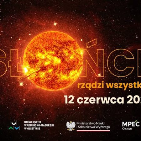 Plakat zapraszający w piątek 12 czerwca 2026 r. do Olsztyna na Kortosfera „Słońce rządzi wszystkim” Olsztyn 2026. 