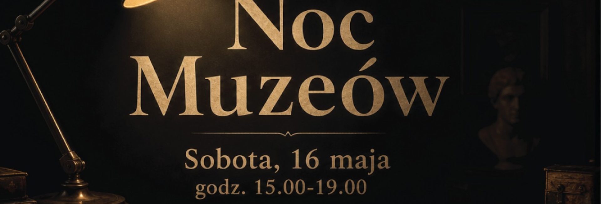 Plakat zapraszający w sobotę 16 maja 2026 r. do Olsztyna na Noc Muzeów w Instytucie Pamięci Narodowej w Olsztynie 2026. 