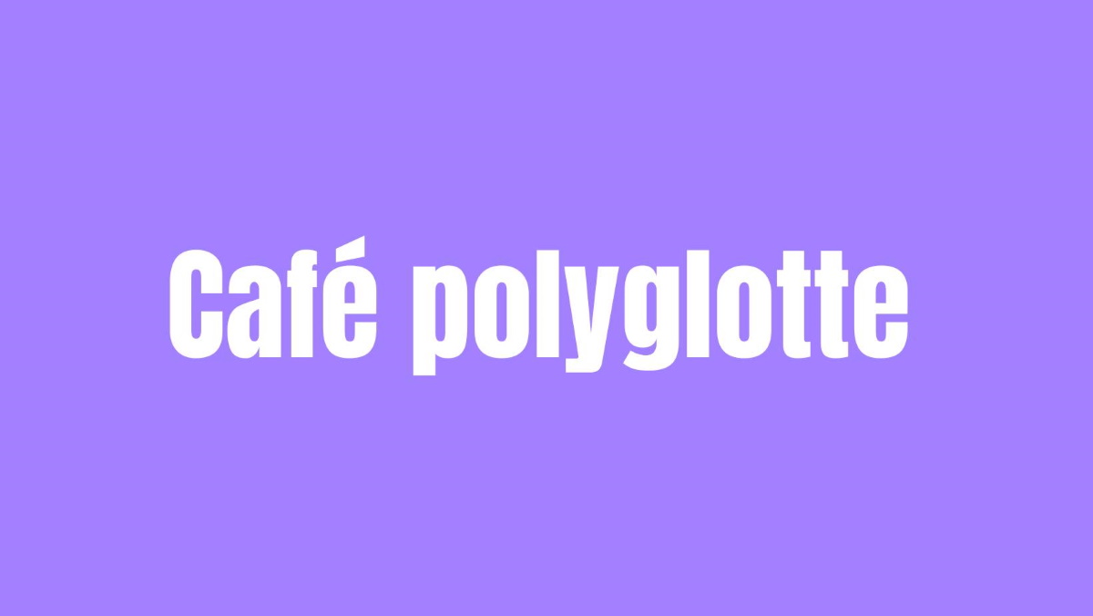 Plakat zapraszający w piątek 15 maja 2026 r. do Olsztyna na Spotkanie Klubu Konwersacyjnego - Cafe Polyglotte Olsztyn 2026. 