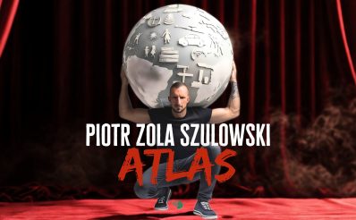 Plakat zapraszający w piątek 10 lipca 2026 r. do Ostródy na Stand-up Piotr Zola Szulowski Ostróda 2026. 