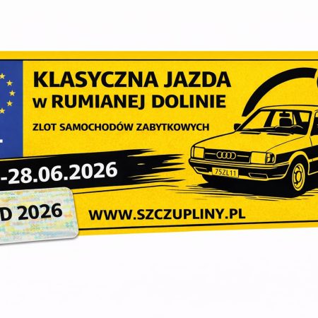 Plakat zapraszający w dniach 26-28 czerwca 2026 r. do miejscowości Szczupliny w powiecie działdowskim na spotkanie - Klasyczna Jazda w Rumianej Dolinie Szczupliny 2026. 