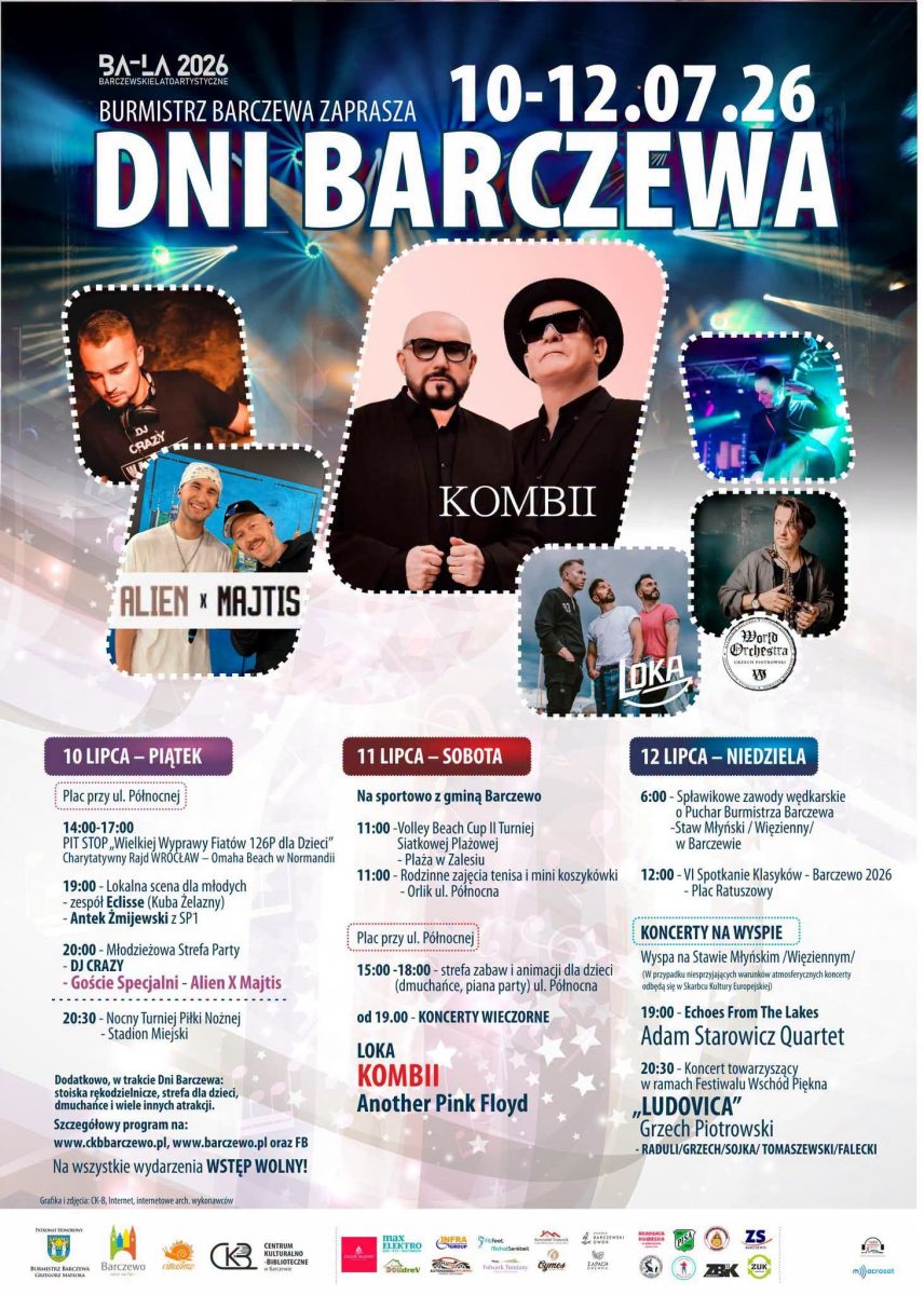 Plakat zapraszający na Dni Barczewa 2026.