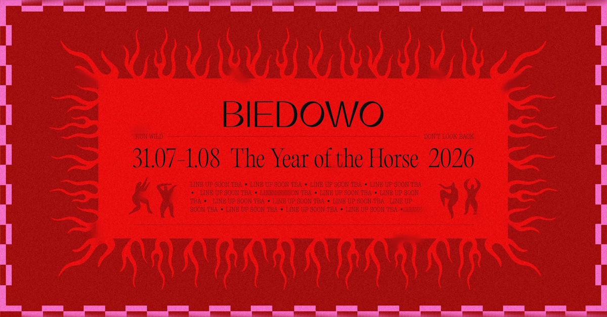 Plakat zapraszający od 31 lipca do 1 sierpnia 2026 r. do miejscowości Biedowo w gminie Barczewo na 13. edycję Festiwalu Biedowo Music Fest! Biedowo 2026.