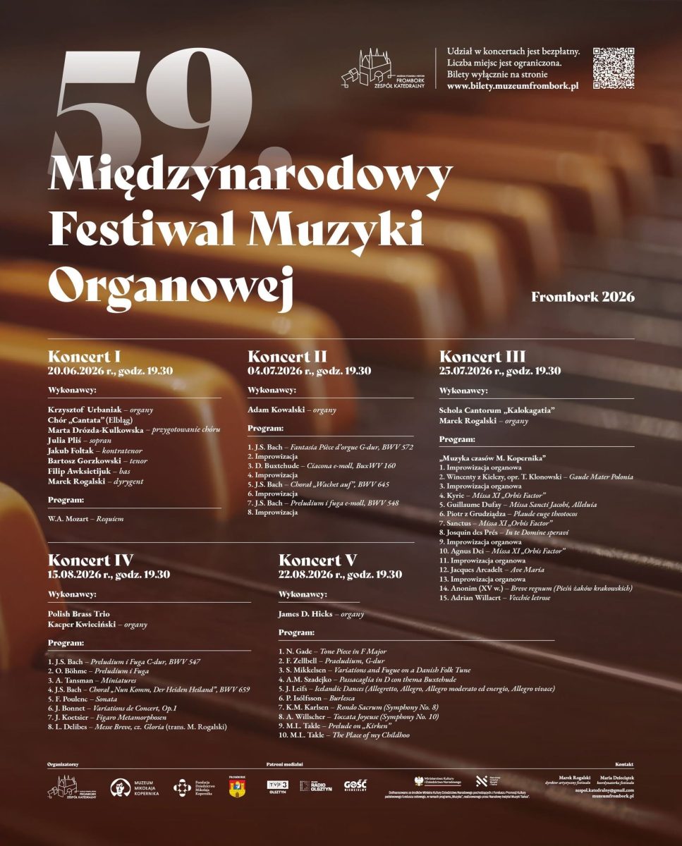 Frombork Międzynarodowy Festiwal Muzyki Organowej Frombork 2026 program koncertów na rok 2026