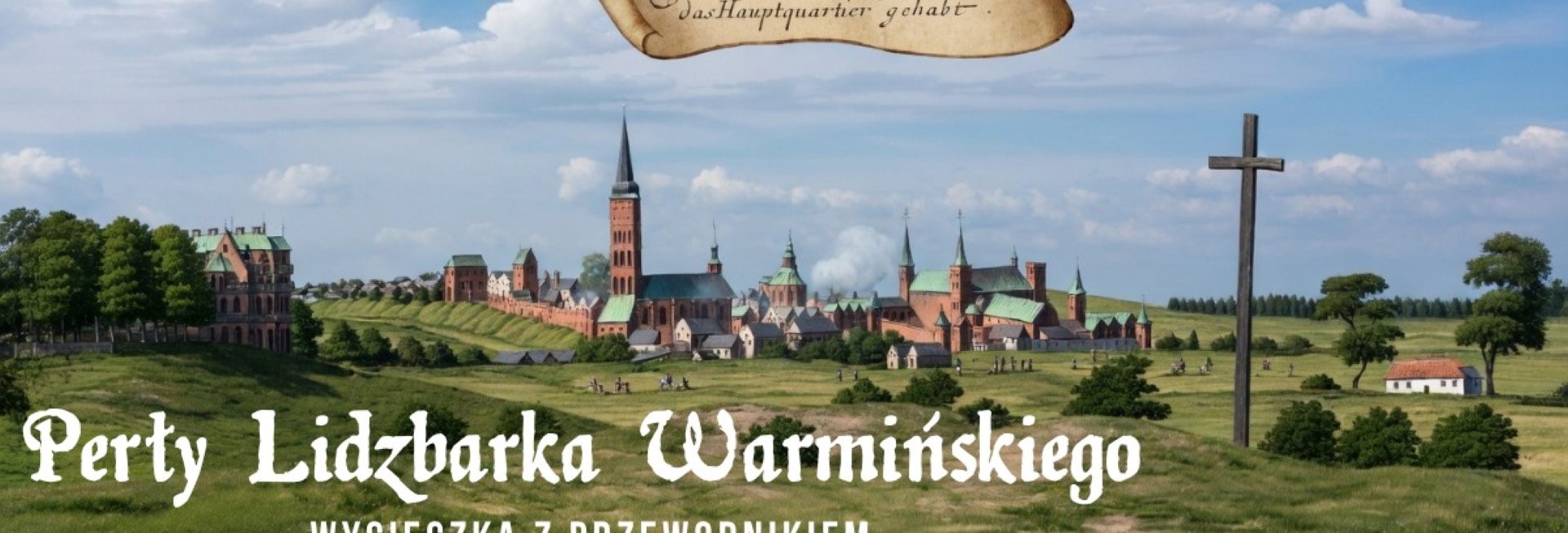 Plakat zapraszający w piątek 5 czerwca 2026 r. do Lidzbarka Warmińskiego na Wycieczkę z Przewodnikiem "Perły Lidzbarka Warmińskiego" Lidzbark Warmiński 2026.