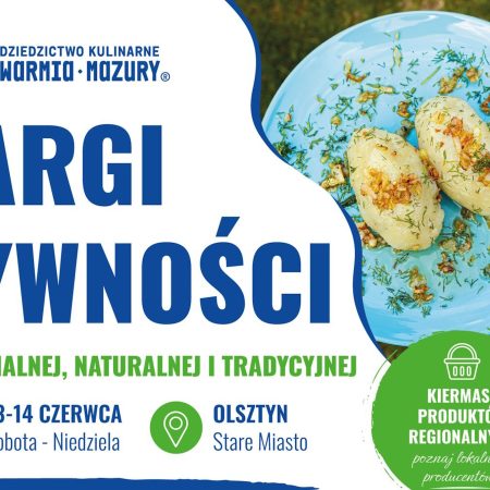 Plakat zapraszający w dniach 13-14 czerwca 2026 r. do Olsztyna na Targi Żywności Regionalnej, Naturalnej i Tradycyjnej Olsztyn 2026. 