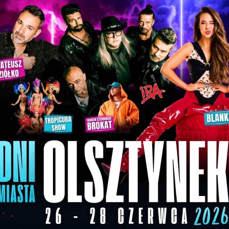 Plakat zapraszający w dniach 26-28 czerwca 2026 r. do Olsztynka na Dni Olsztynka 2026. 