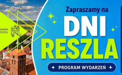 Plakat zapraszający w dniach 10-12 lipca 2026 r. do Reszla na Dni Reszla 2026. 