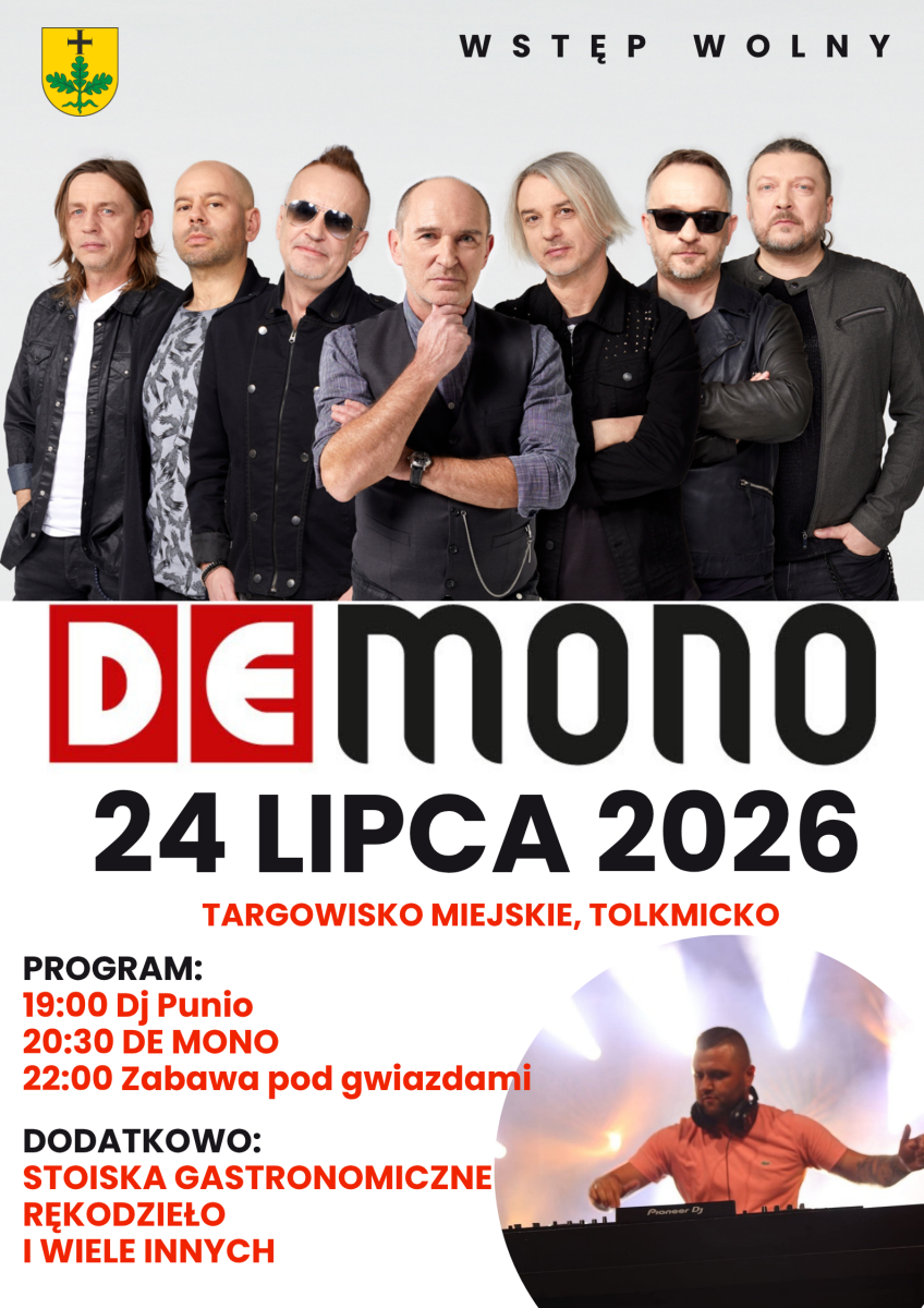 Plakat zapraszający w dniach 24-26 lipca 2026 r. do Tolkmicka na Dni Tolkmicka 2026 