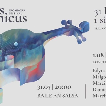 Plakat zapraszający w dniach od 31 lipca do 1 sierpnia 2026 r. do Fromborka na Musicus Copernicus Frombork Festival Frombork 2026. 