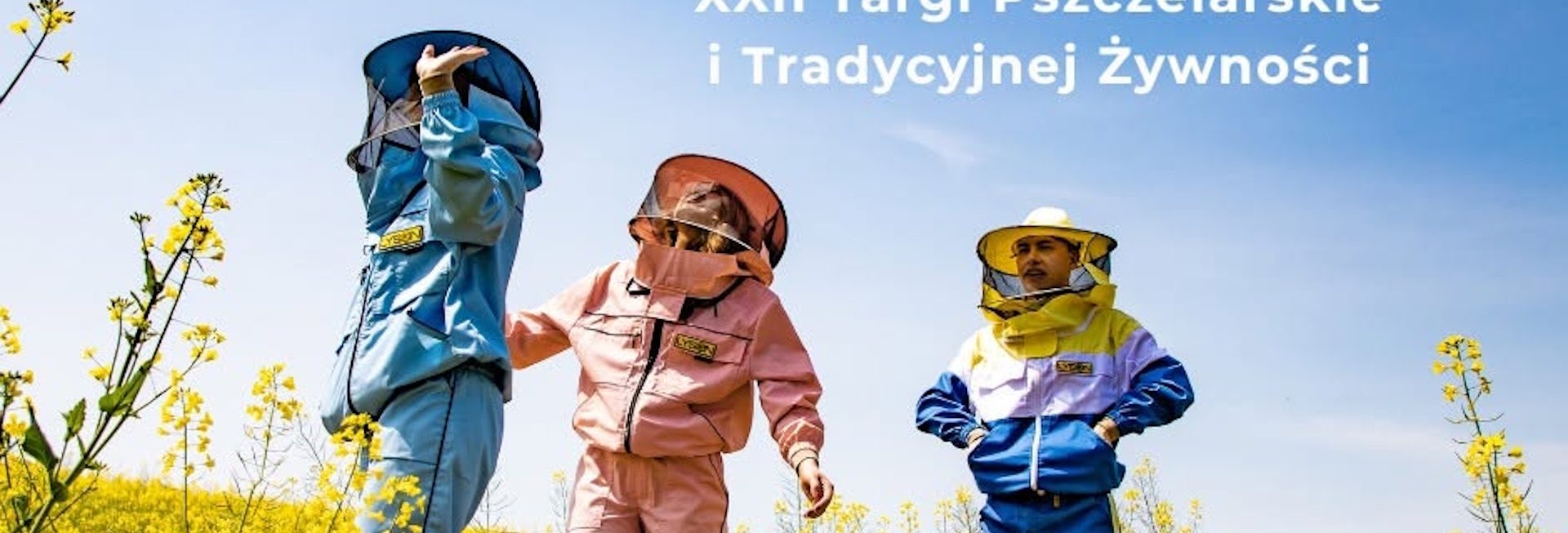 Plakat zapraszający w dniach 1-2 sierpnia 2026 r. do miejscowości Karczowiska Górne k./Elbląga na Targi Pszczelarskie i Tradycyjnej Żywności Karczowiska Górne k/Elbląga 2026. 