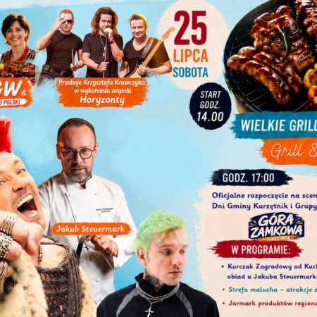 Plakat zapraszający w sobotę 25 lipca 2026 r. do miejscowości Kurzętnik na Dni Gminy Kurzętnik 2026. 