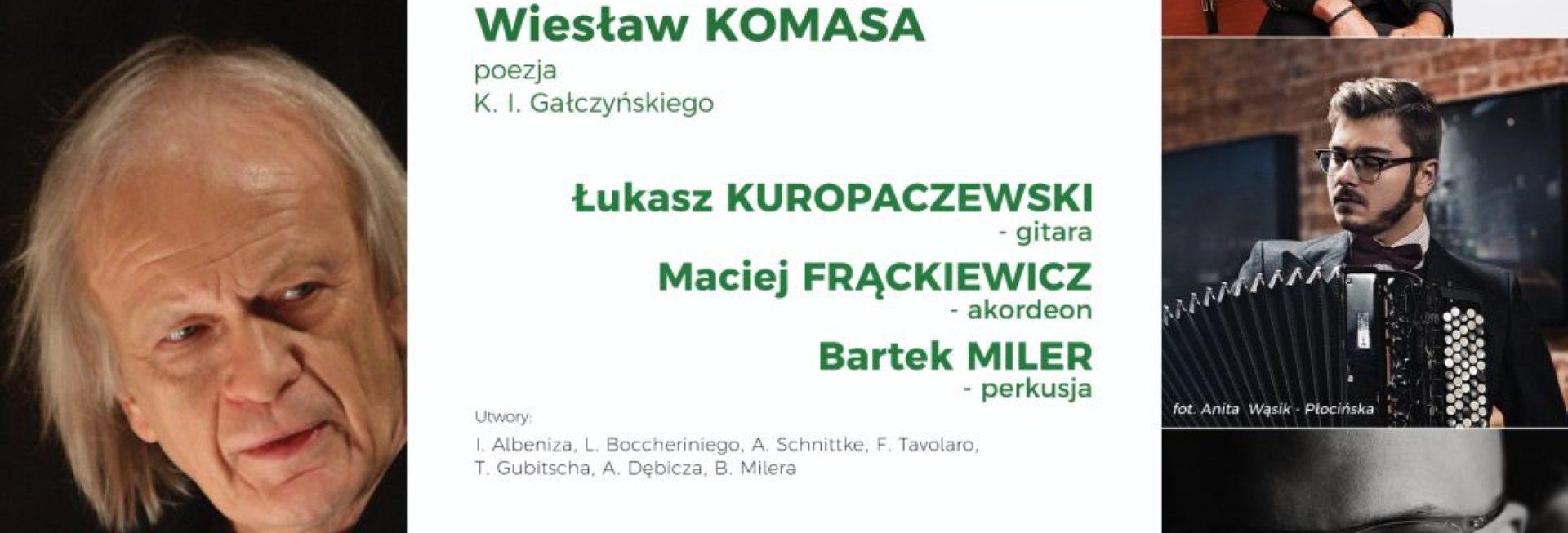 Plakat zapraszający w niedzielę 26 lipca 2026 r. do miejscowości Pranie w gminie Ruciane-Nida na Letni Sezon Artystyczny - Koncert „Muzyka u Gałczyńskiego” Leśniczówka Pranie 2026. 