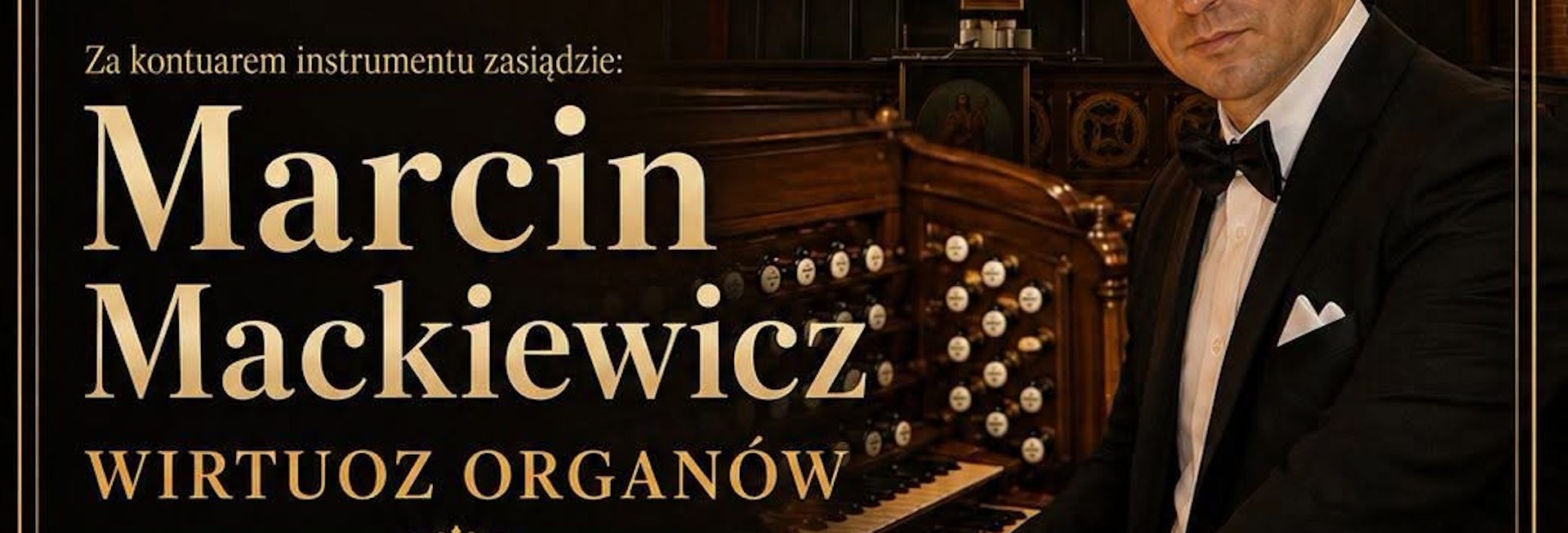 Plakat zapraszający do Dobrego Miasta na Dobromiejski Festiwal Organowy Dobre Miasto 2026. 