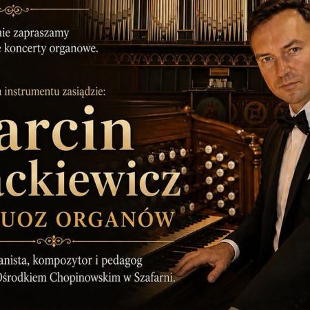 Plakat zapraszający do Dobrego Miasta na Dobromiejski Festiwal Organowy Dobre Miasto 2026. 
