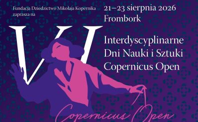Plakat zapraszający w dniach 21-23 sierpnia 2026 r. do Fromborka na Interdyscyplinarne Dni Nauki i Sztuki Frombork 2026. 