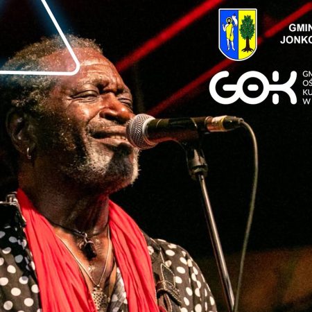 Plakat zapraszający w sobotę 22 sierpnia 2026 r. do Jonkowa na Warmia Blues Festiwal Jonkowo 2026.