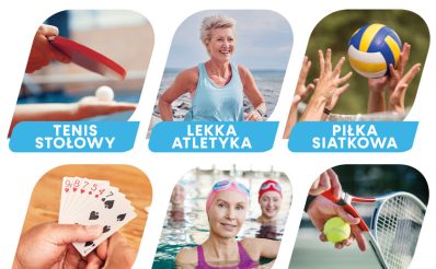 Plakat zapraszający w dniach 18-20 września 2026 r. do Olsztyna na Warmia Mazury Senior Games Olsztyn 2026.
