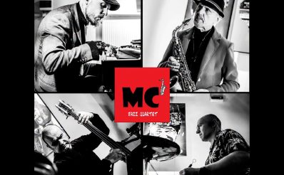 Plakat zapraszający w czwartek 20 sierpnia 2026 r. do Olsztynka na Letnie Koncerty Czwartkowe – MC Kwadrat & Jazz People Olsztynek 2026. 