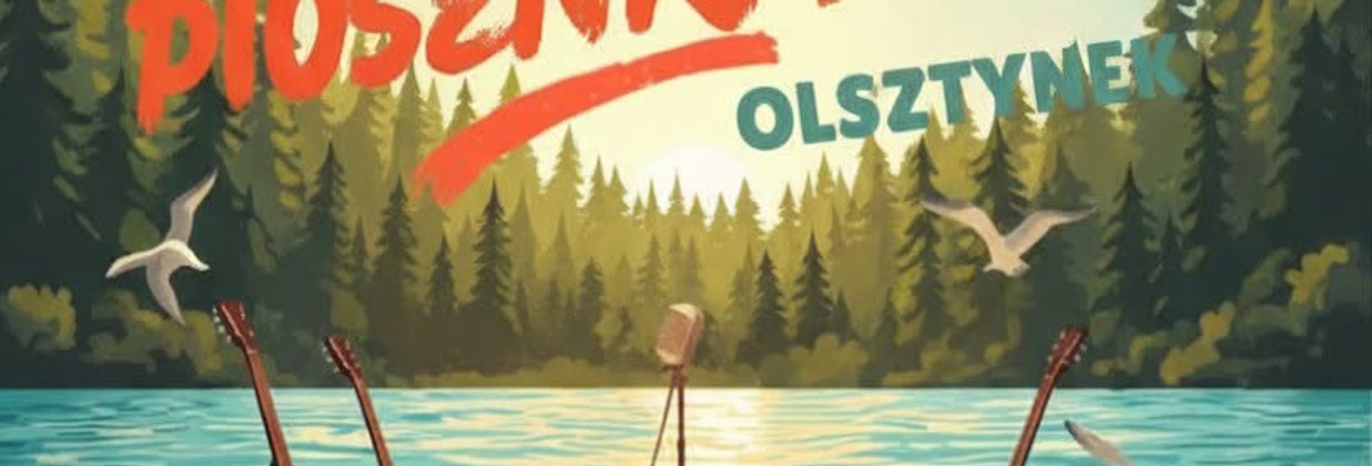Plakat zapraszający w sobotę 29 sierpnia 2026 r. do Olsztynka na Ogólnopolski Festiwal Piosenki Drogi Olsztynek 2026. 