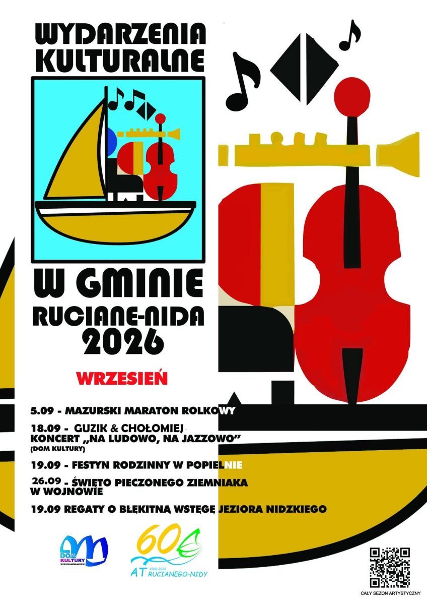 Kalendarz imprez organizowanych we wrześniu 2026 r. w gminie Ruciane-Nida. 