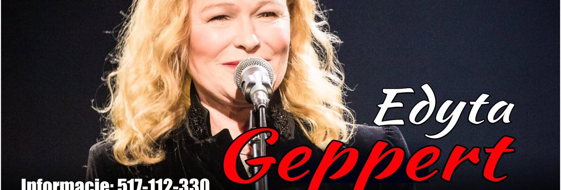 Plakat zapraszający w sobotę 26 września 2026 r. do Elbląga na koncert Edyty Geppert Elbląg 2026. 