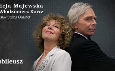 Plakat zapraszający na koncert Alicji Majewskiej & Włodzimierza Korcza "Jubileusz". 