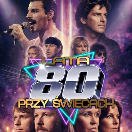 Plakat zapraszający we wtorek 20 października 2026 r. do Olsztyna na koncert "Lata 80-te przy świecach" Filharmonia Olsztyn 2026.