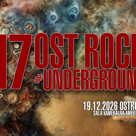 Plakat zapraszający w sobotę 19 grudnia 2026 r. do Ostródy na koncert Ostrock #Underground Ostróda 2026. 