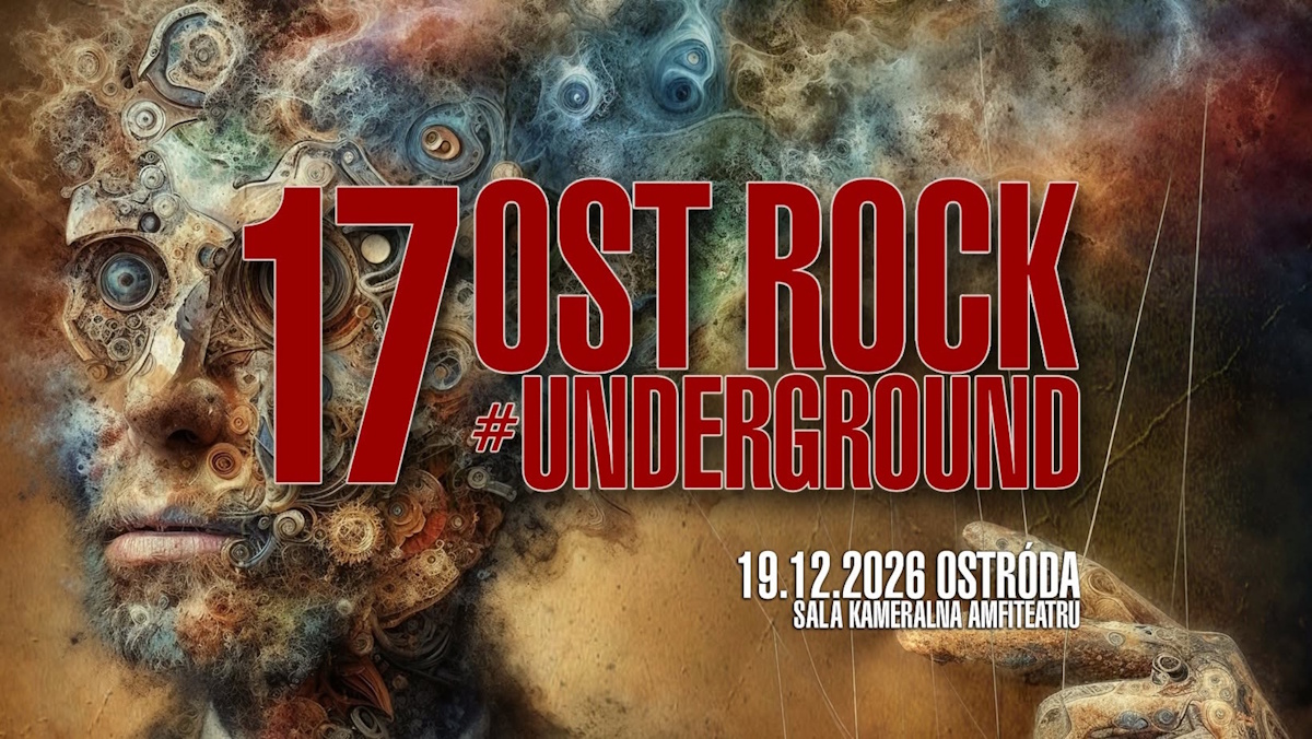 Plakat zapraszający w sobotę 19 grudnia 2026 r. do Ostródy na koncert Ostrock #Underground Ostróda 2026. 