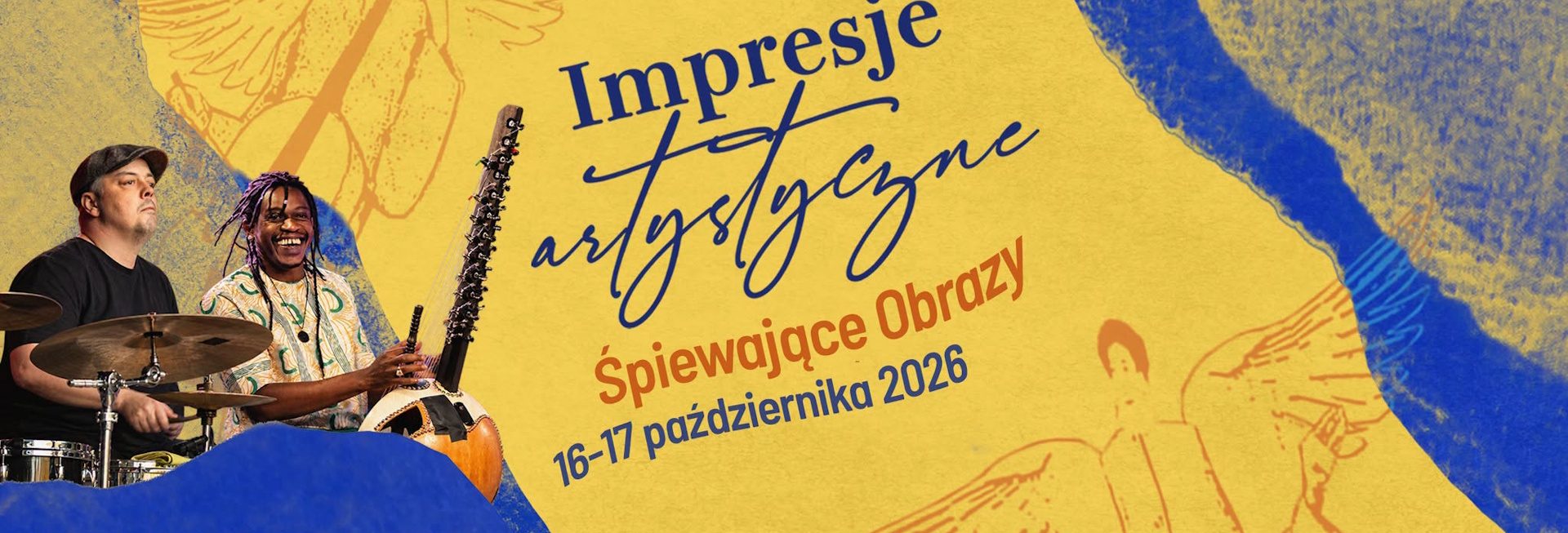 Plakat zapraszający w dniach 16-17 października 2026 r. do Mrągowa na koncert Impresje Artystyczne "Śpiewające Obrazy" Mrągowo 2026. 