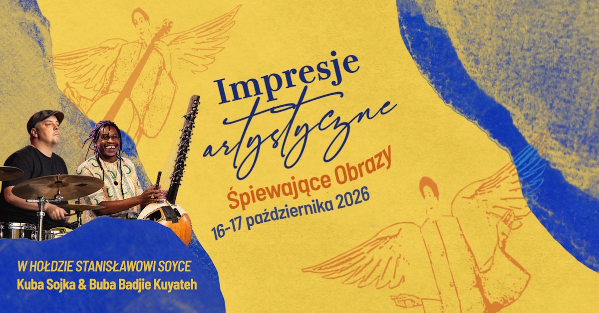 Plakat zapraszający w dniach 16-17 października 2026 r. do Mrągowa na koncert Impresje Artystyczne "Śpiewające Obrazy" Mrągowo 2026. 