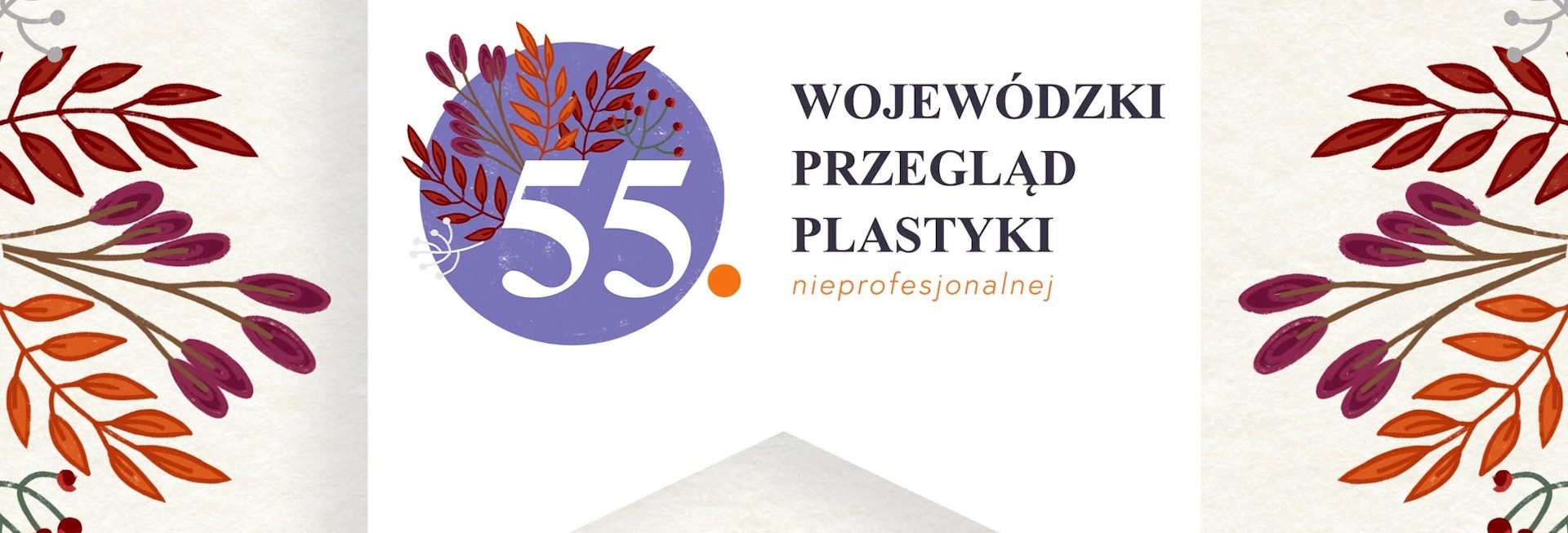 Plakat zapraszający w sobotę 24 października 2026 r. do Mrągowa na Wojewódzki Przegląd Plastyki Nieprofesjonalnej Mrągowo 2026. 