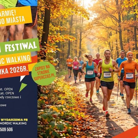 Plakat zapraszający w niedzielę 11 października 2026 r. do miejscowości Swobodna k. Dobrego Miasta na kolejną edycję Dobromiejskiego Festiwalu Biegów – Nordic Walking Swobodna k. Dobrego Miasta 2026.